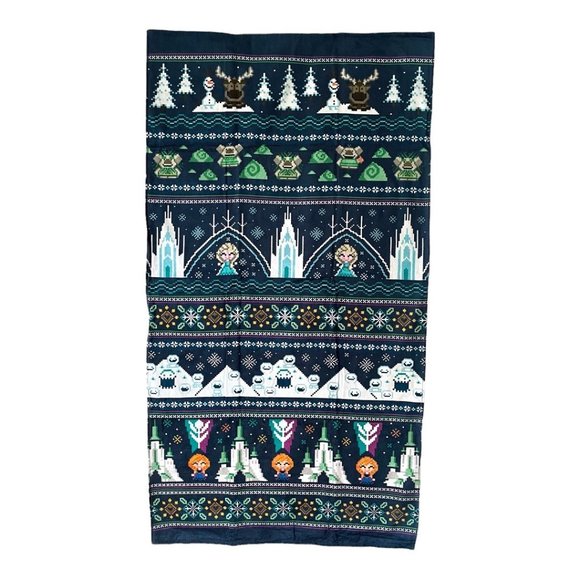 Disney Parks Frozen Elsa Anna Olaf Sven Snowgies Trolls Beach Towel - Picture 1 of 8